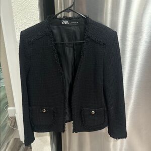 Zara Blue Blazer Tailored Suit Jacket